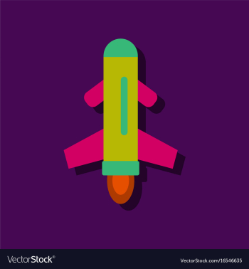 Flat icon design collection flying rocket in vector image Flat icon design collection flying rocket in vector image