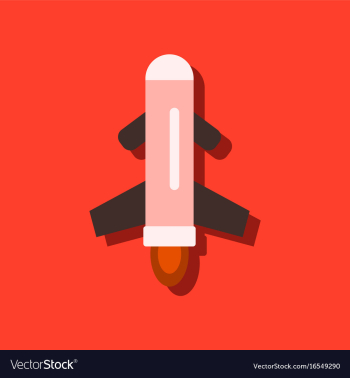 Flat icon design collection flying rocket in vector image Flat icon design collection flying rocket in vector image