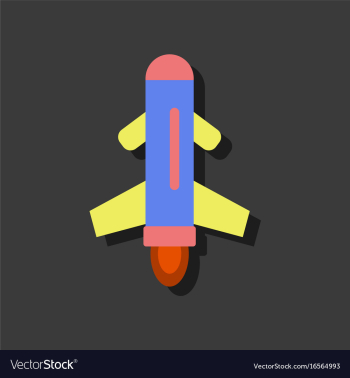 Flat icon design collection flying rocket in vector image Flat icon design collection flying rocket in vector image
