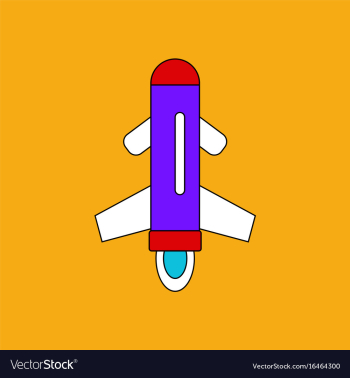Flat icon design collection flying rocket vector image Flat icon design collection flying rocket vector image