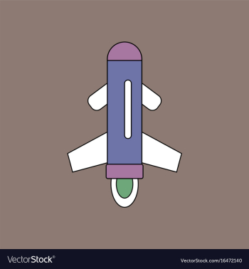 Flat icon design collection flying rocket vector image Flat icon design collection flying rocket vector image