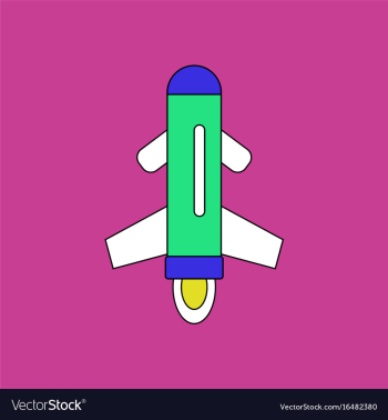 Flat icon design collection flying rocket vector image Flat icon design collection flying rocket vector image