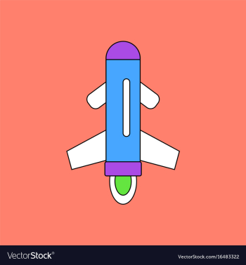 Flat icon design collection flying rocket vector image Flat icon design collection flying rocket vector image