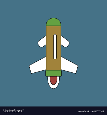 Flat icon design collection flying rocket vector image Flat icon design collection flying rocket vector image