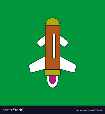 Flat icon design collection flying rocket vector image Flat icon design collection flying rocket vector image