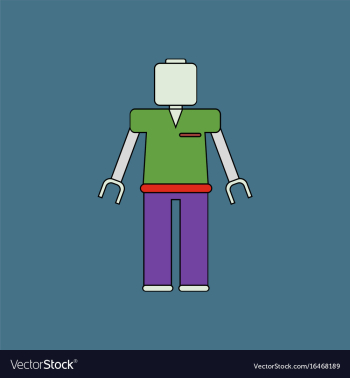 Flat icon design collection kids toy robot vector image Flat icon design collection kids toy robot vector image