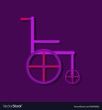 Flat icon design collection medical wheelchair in vector image Flat icon design collection medical wheelchair in vector image