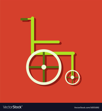 Flat icon design collection medical wheelchair in vector image Flat icon design collection medical wheelchair in vector image