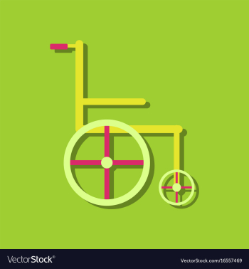 Flat icon design collection medical wheelchair in vector image Flat icon design collection medical wheelchair in vector image