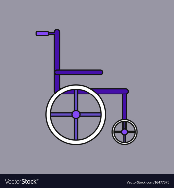 Flat icon design collection medical wheelchair vector image Flat icon design collection medical wheelchair vector image