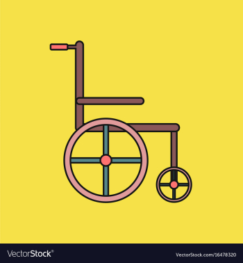 Flat icon design collection medical wheelchair vector image Flat icon design collection medical wheelchair vector image