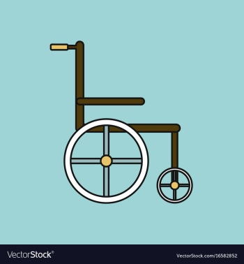 Flat icon design collection medical wheelchair vector image Flat icon design collection medical wheelchair vector image