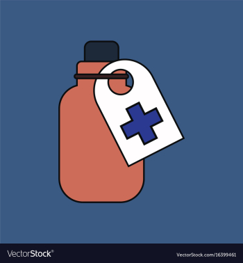 Flat icon design collection medicines bank vector image Flat icon design collection medicines bank vector image