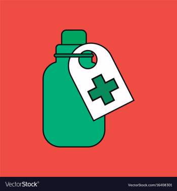 Flat icon design collection medicines bank vector image Flat icon design collection medicines bank vector image