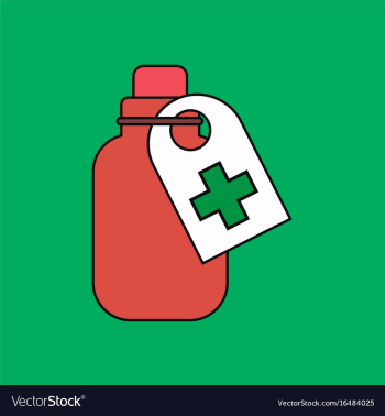 Flat icon design collection medicines bank vector image Flat icon design collection medicines bank vector image