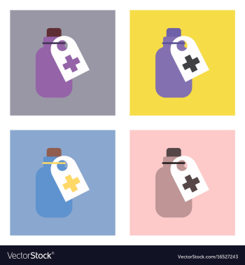 Flat icon design collection medicines bank vector image Flat icon design collection medicines bank vector image