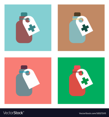 Flat icon design collection medicines bank vector image Flat icon design collection medicines bank vector image