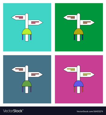 Flat icon design collection military signpost vector image Flat icon design collection military signpost vector image