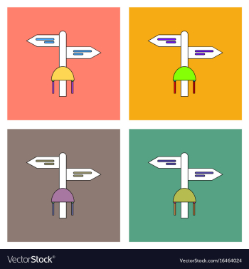 Flat icon design collection military signpost vector image Flat icon design collection military signpost vector image