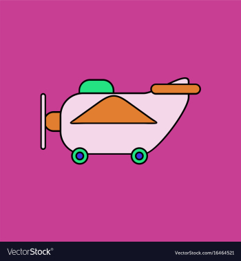 Flat icon design collection retro plane toy vector image Flat icon design collection retro plane toy vector image