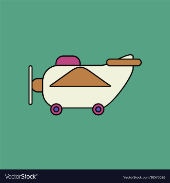 Flat icon design collection retro plane toy vector image Flat icon design collection retro plane toy vector image