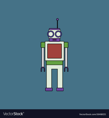 Flat icon design collection robot toy with antenna vector image Flat icon design collection robot toy with antenna vector image