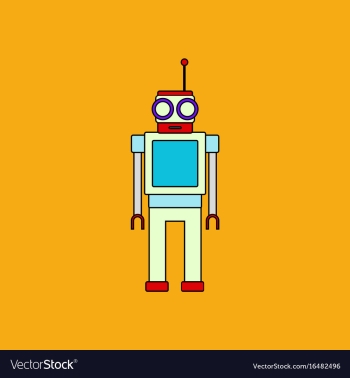 Flat icon design collection robot toy with antenna vector image Flat icon design collection robot toy with antenna vector image