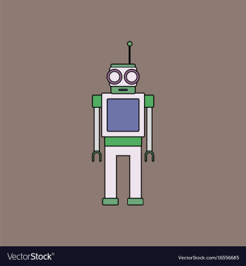 Flat icon design collection robot toy with antenna vector image Flat icon design collection robot toy with antenna vector image