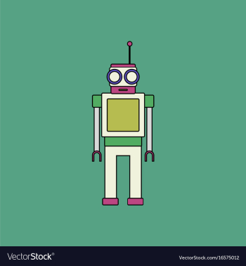 Flat icon design collection robot toy with antenna vector image Flat icon design collection robot toy with antenna vector image