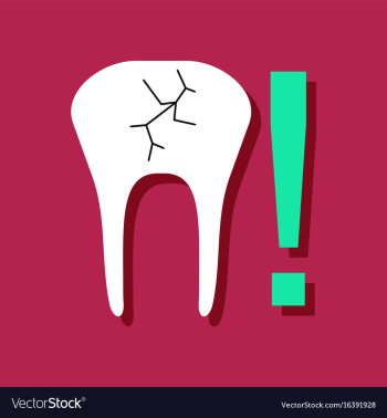 Flat icon design collection tooth fracture in vector image Flat icon design collection tooth fracture in vector image