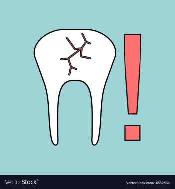 Flat icon design collection tooth fracture vector image Flat icon design collection tooth fracture vector image