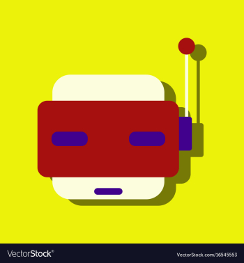 Flat icon design collection toy robot face in vector image Flat icon design collection toy robot face in vector image
