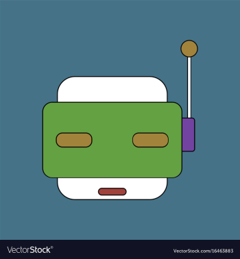 Flat icon design collection toy robot face vector image Flat icon design collection toy robot face vector image