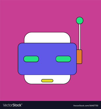 Flat icon design collection toy robot face vector image Flat icon design collection toy robot face vector image