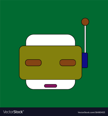 Flat icon design collection toy robot face vector image Flat icon design collection toy robot face vector image