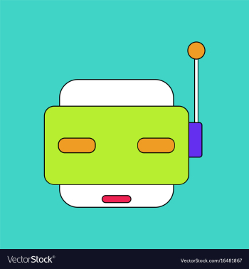 Flat icon design collection toy robot face vector image Flat icon design collection toy robot face vector image