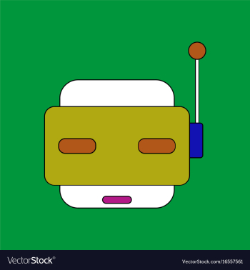 Flat icon design collection toy robot face vector image Flat icon design collection toy robot face vector image