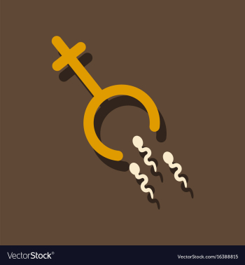 Flat icon design female symbol and sperm in vector image