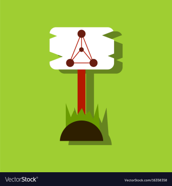 Flat icon design molecules on wooden plaque in vector image Flat icon design molecules on wooden plaque in vector image