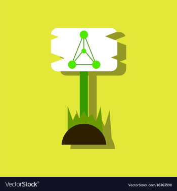 Flat icon design molecules on wooden plaque in vector image Flat icon design molecules on wooden plaque in vector image