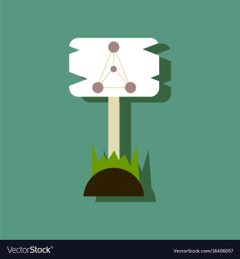 Flat icon design molecules on wooden plaque in vector image Flat icon design molecules on wooden plaque in vector image