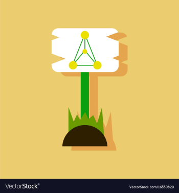 Flat icon design molecules on wooden plaque in vector image Flat icon design molecules on wooden plaque in vector image