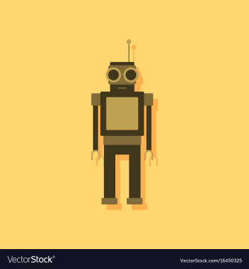 Flat icon design robot toy with antenna in vector image Flat icon design robot toy with antenna in vector image