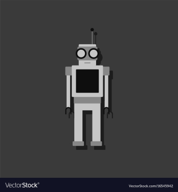Flat icon design robot toy with antenna in vector image Flat icon design robot toy with antenna in vector image