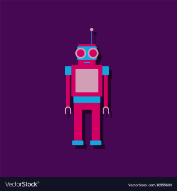 Flat icon design robot toy with antenna in vector image Flat icon design robot toy with antenna in vector image