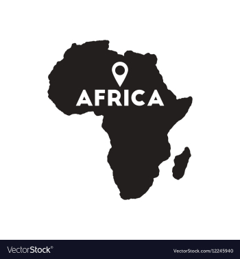 Flat icon in black and white Africa vector image Flat icon in black and white Africa vector image
