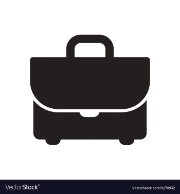 Flat icon in black and white business suitcase vector image Flat icon in black and white business suitcase vector image