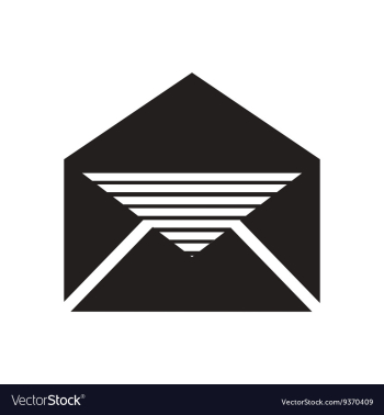 Flat icon in black and white envelope letter vector image Flat icon in black and white envelope letter vector image