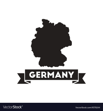 Flat icon in black and white Germany map vector image Flat icon in black and white Germany map vector image