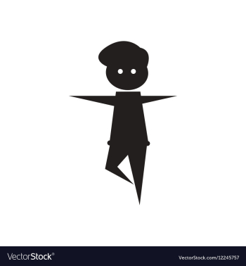 Flat icon in black and white male dancer vector image Flat icon in black and white male dancer vector image
